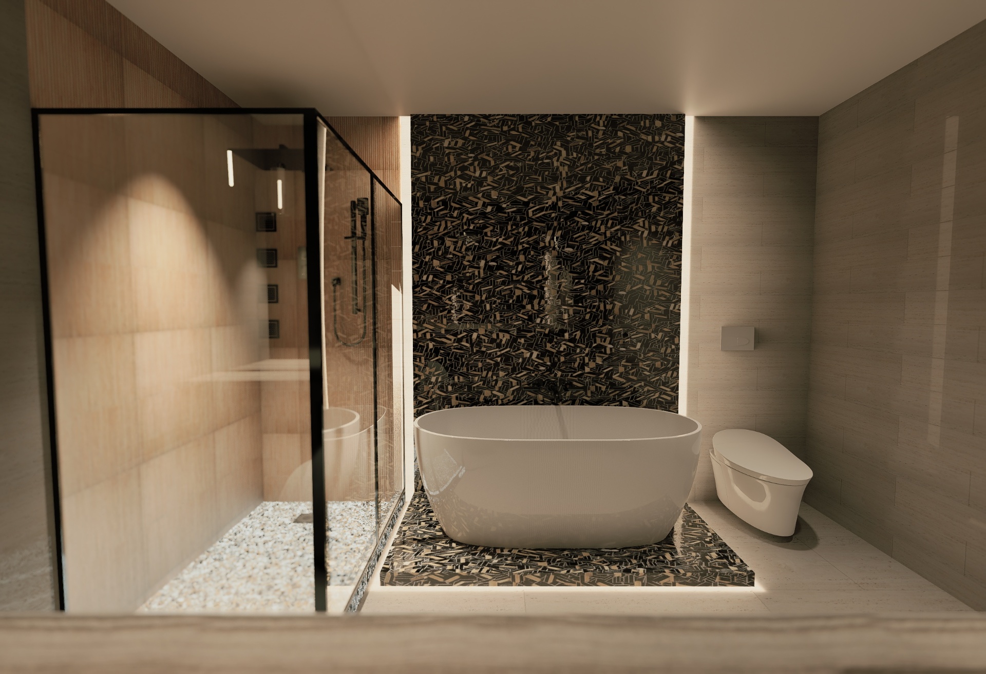 Bal Harbour Residence — Two Bathrooms Design & Visualization — Bathrooms interior design by Alkobi Vision