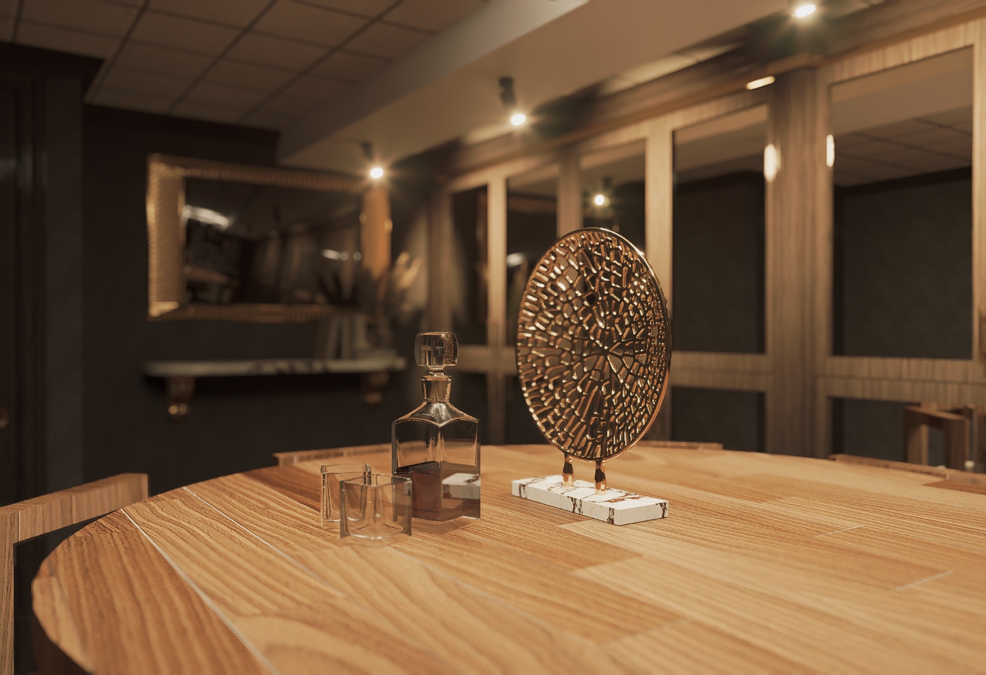 Private Whiskey Lounge — Custom Millwork Installation — Cabinetry interior design by Alkobi Vision