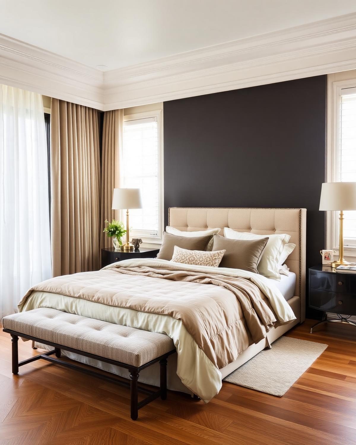 Serene Primary Suite — Bedrooms interior design by Alkobi Vision
